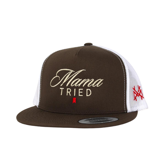 The Mad Hatter Co - Mama Tried Ultra: Flat Bill Brown/White