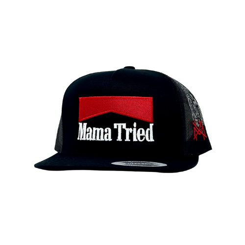 The Mad Hatter Co - Mama Tried - Cowboy Killer Trucker Hat: Flat Bill Black