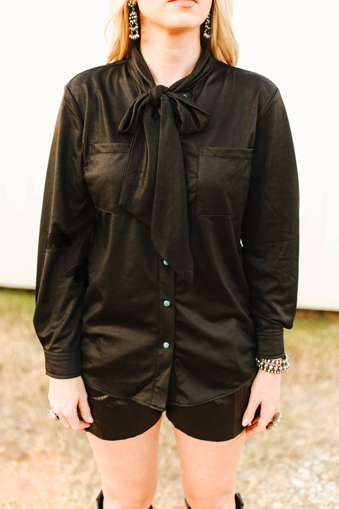 2 Fly Co - LEATHER OUTLAW TOP *MIDNIGHT: 3X