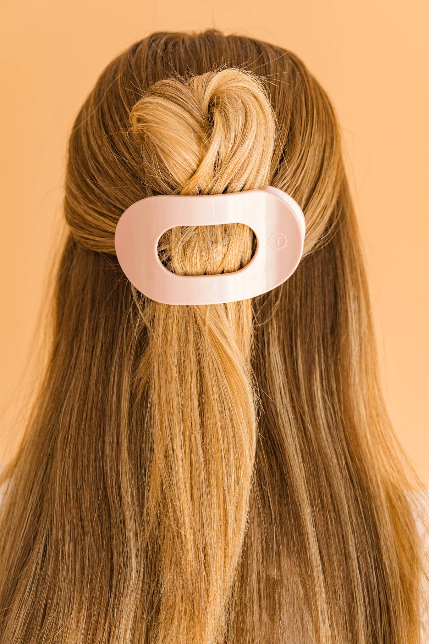 TELETIES - Round Flat Hair Clip | Medium | Pearly Pink