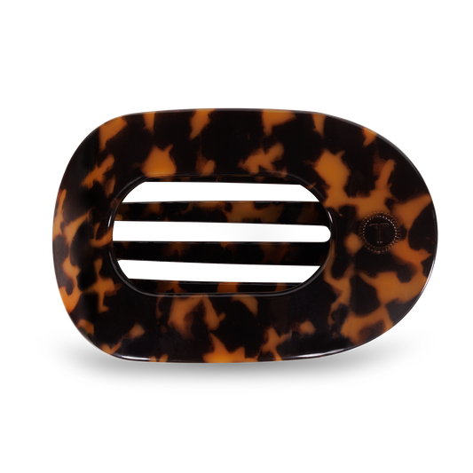TELETIES - Round Flat Hair Clip | Large | Tortoise