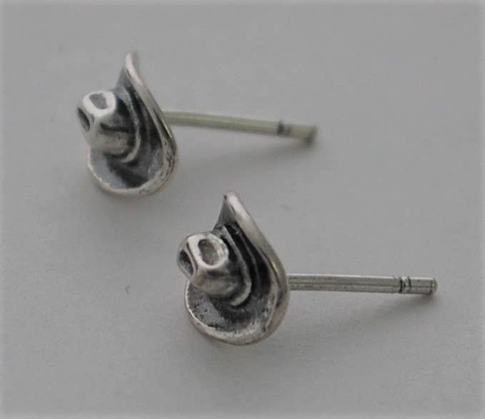 Semaki & Bird - Cowboy Hat Stud Earrings - Sterling Silver