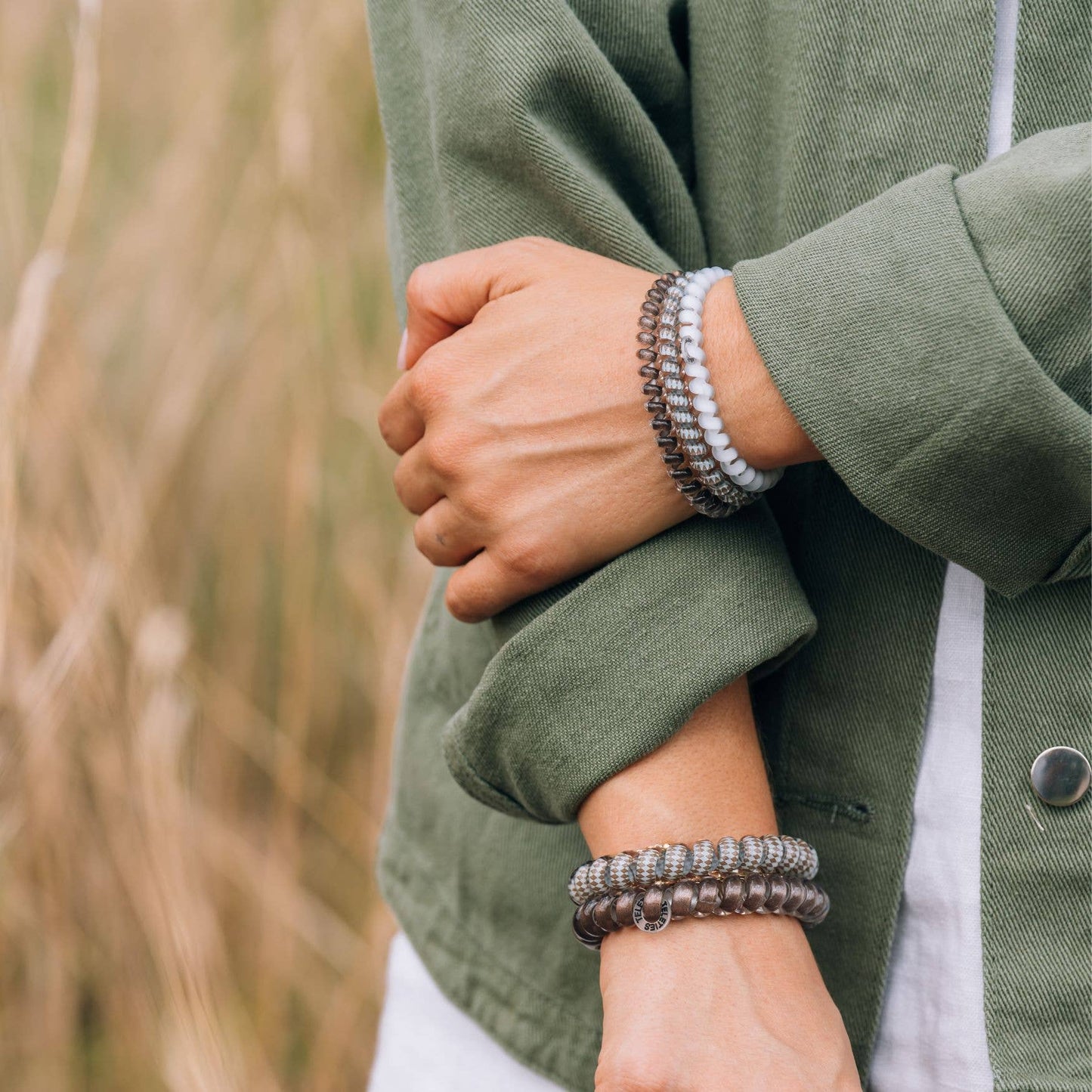 TELETIES - Spiral Hair Coils | Large | Truly Taupe Hair Ties