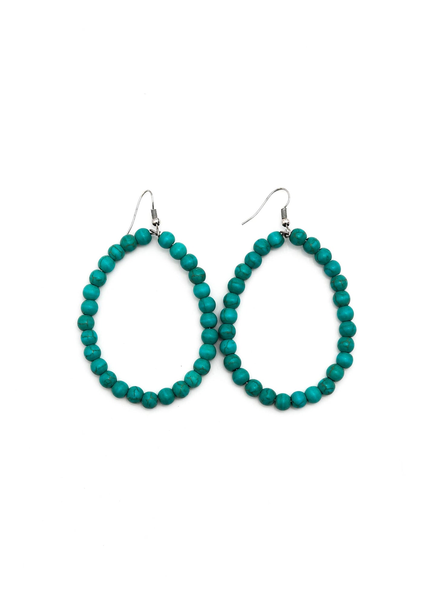 West & Co. - Turquoise Beaded Hoop Earring on Fish Hook Earring