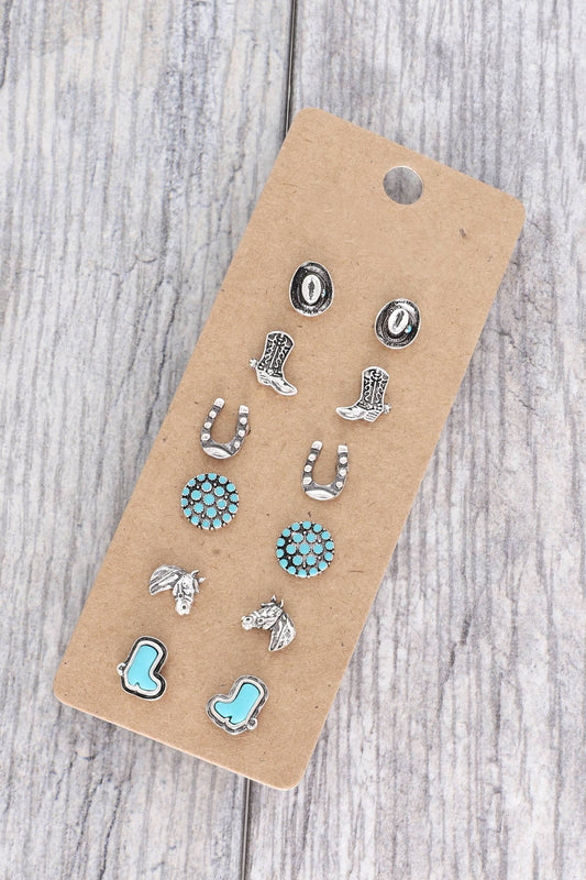 SP Sophia Collection - Western Horse Stud Earring Set