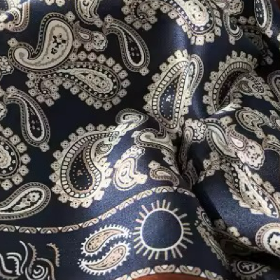 Westrian International - Western Paisley Bandana Print Silk Scarf - 100% Silk