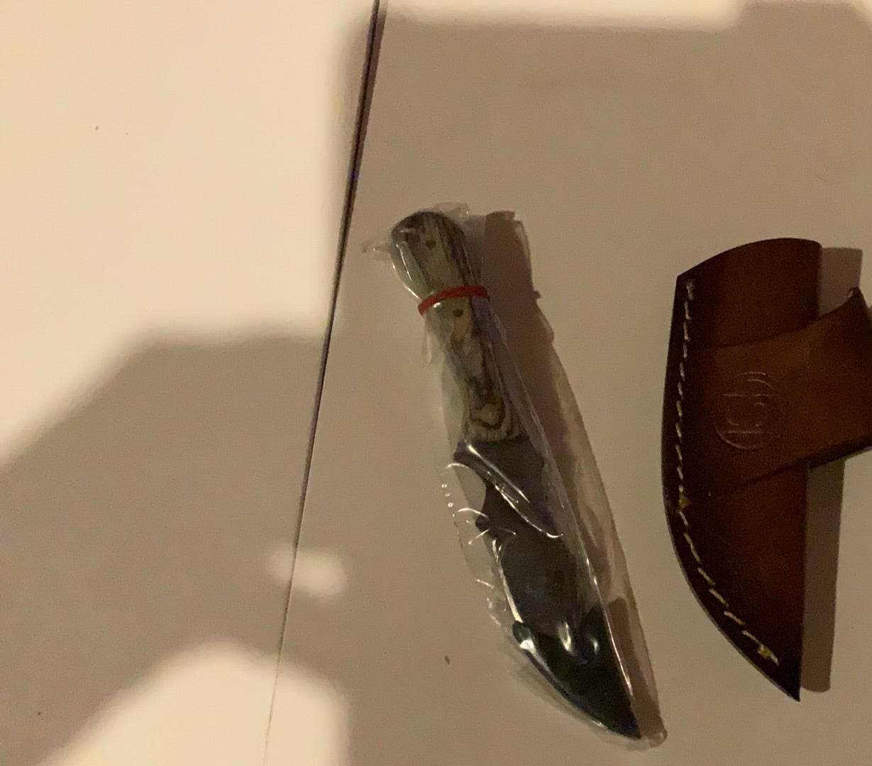 CIRCLE SH CUTLERY FIXED BLADE DAMASCUS KNIFE