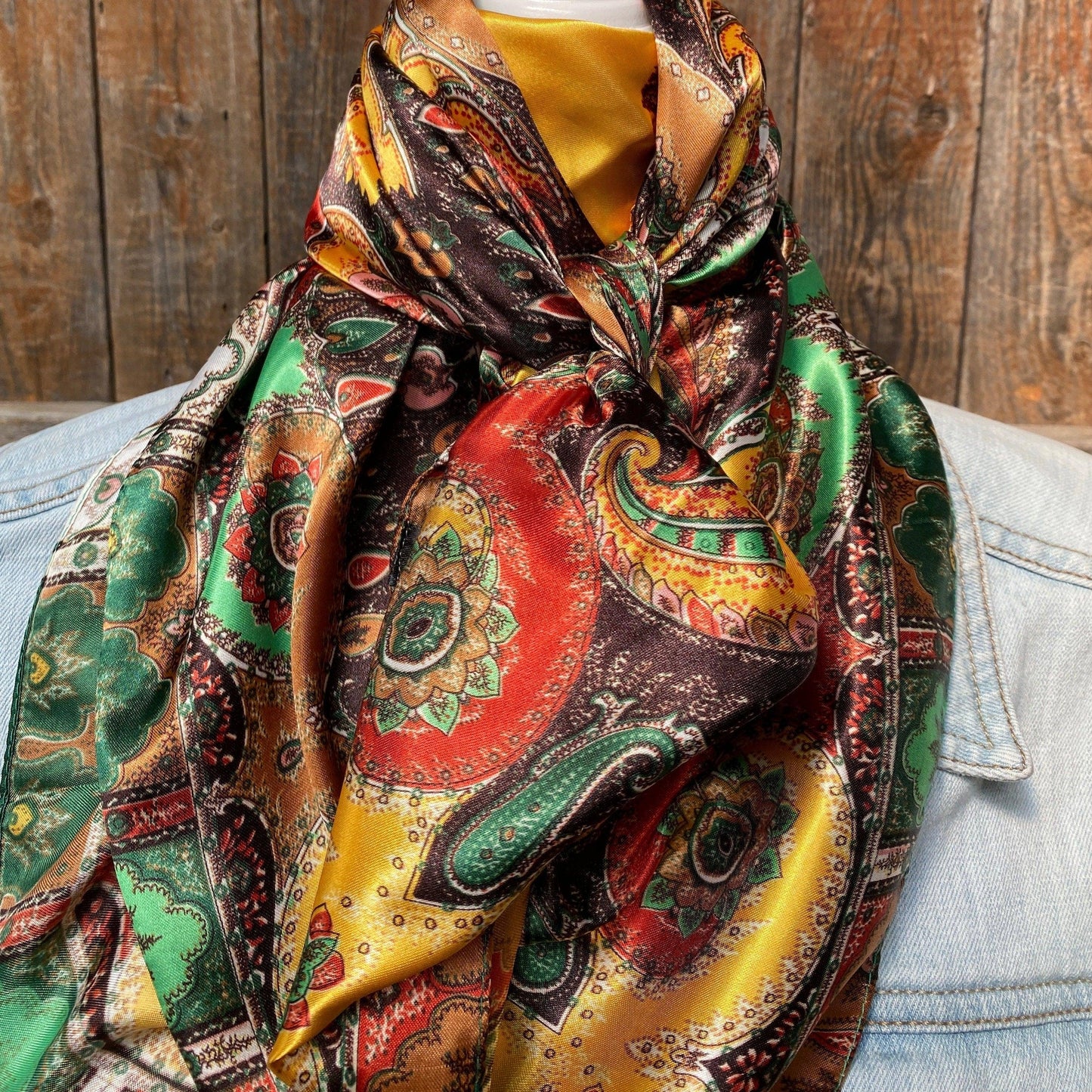 Rodeo Drive - 35X35" Multi-Colored Paisley Wild Rag/Scarf WR908