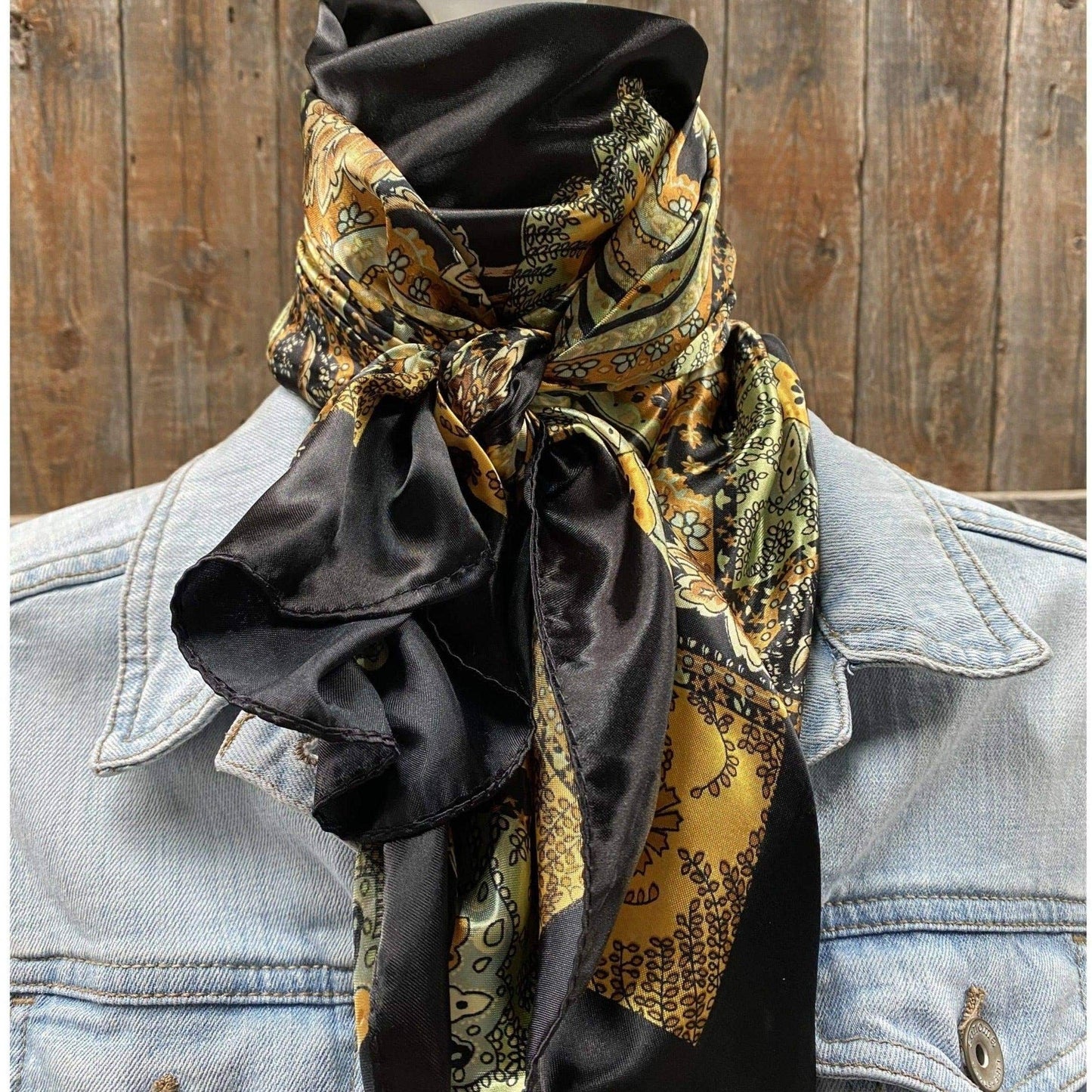 Rodeo Drive - 35X35" Golden Rod Paisley Wild Rag/Scarf WR3