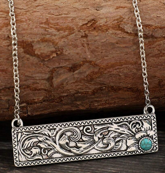 Honey Beez Boutique - Turquoise Bar Western Necklace