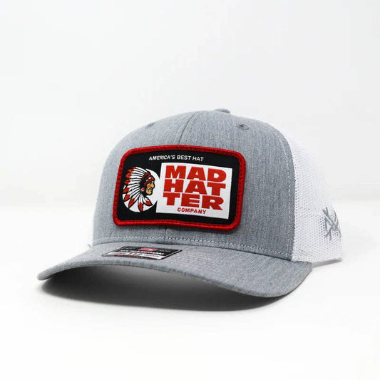 The Mad Hatter Co - MHC Chew Trucker Hat: 112 Heather Grey/ White