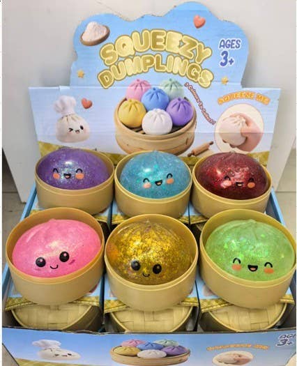 JOSSLYN by wall to wall - Pressure Sparkle Squishy Toy Dumplings | 40BTS416: ASSORTED