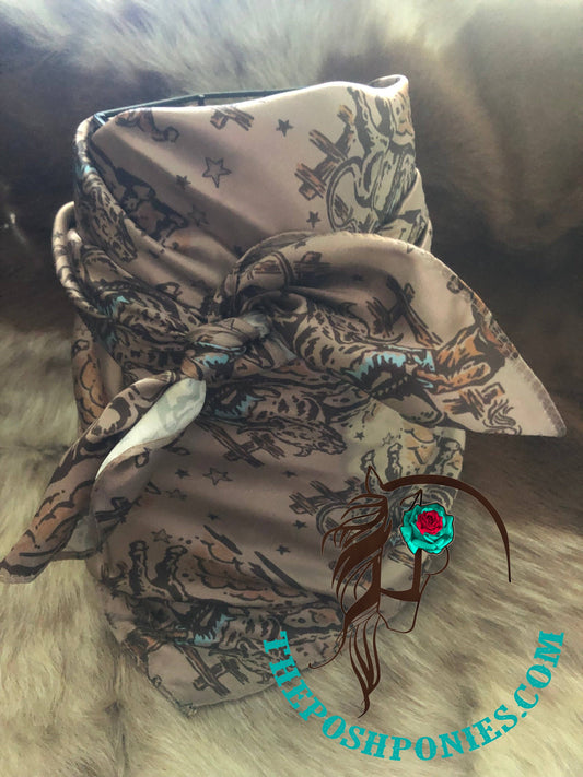 The Posh Ponies, LLC - Custom Vintage Bull Rider Wild Rag 35 x 35