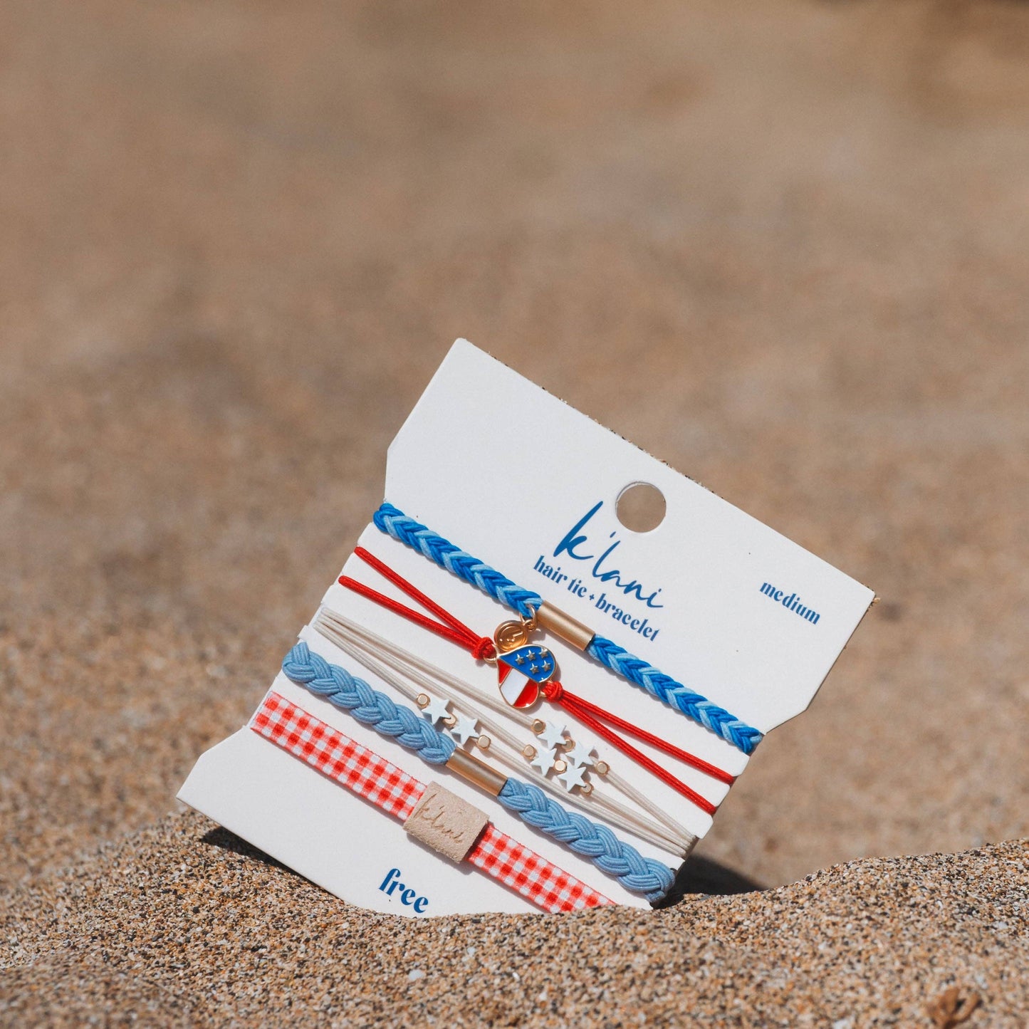 K'lani hair tie bracelets - "Free" Patriotic Hair Tie Bracelets: Small
