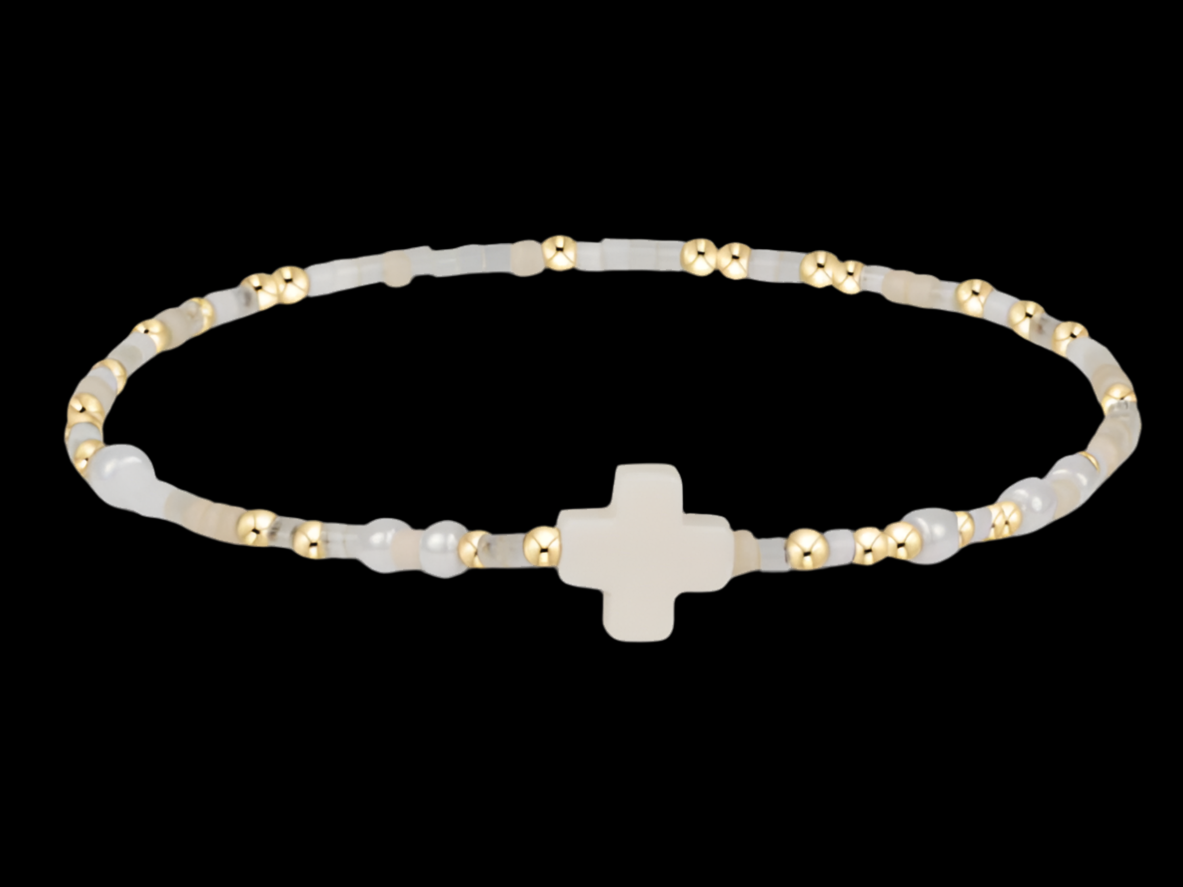 E NEWTON HOPE UNWRITTEN SIGNATURE CROSS BRACELET CALL ME SHELLPHONE