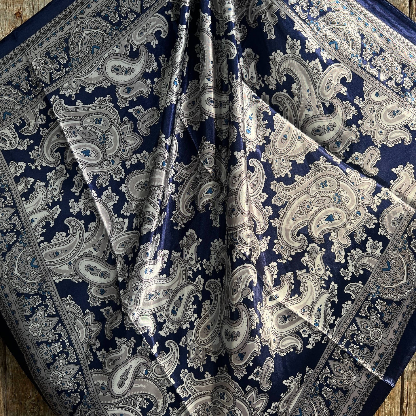 Rodeo Drive - 35X35" Blue Paisley Wild Rag / Scarf WR2143