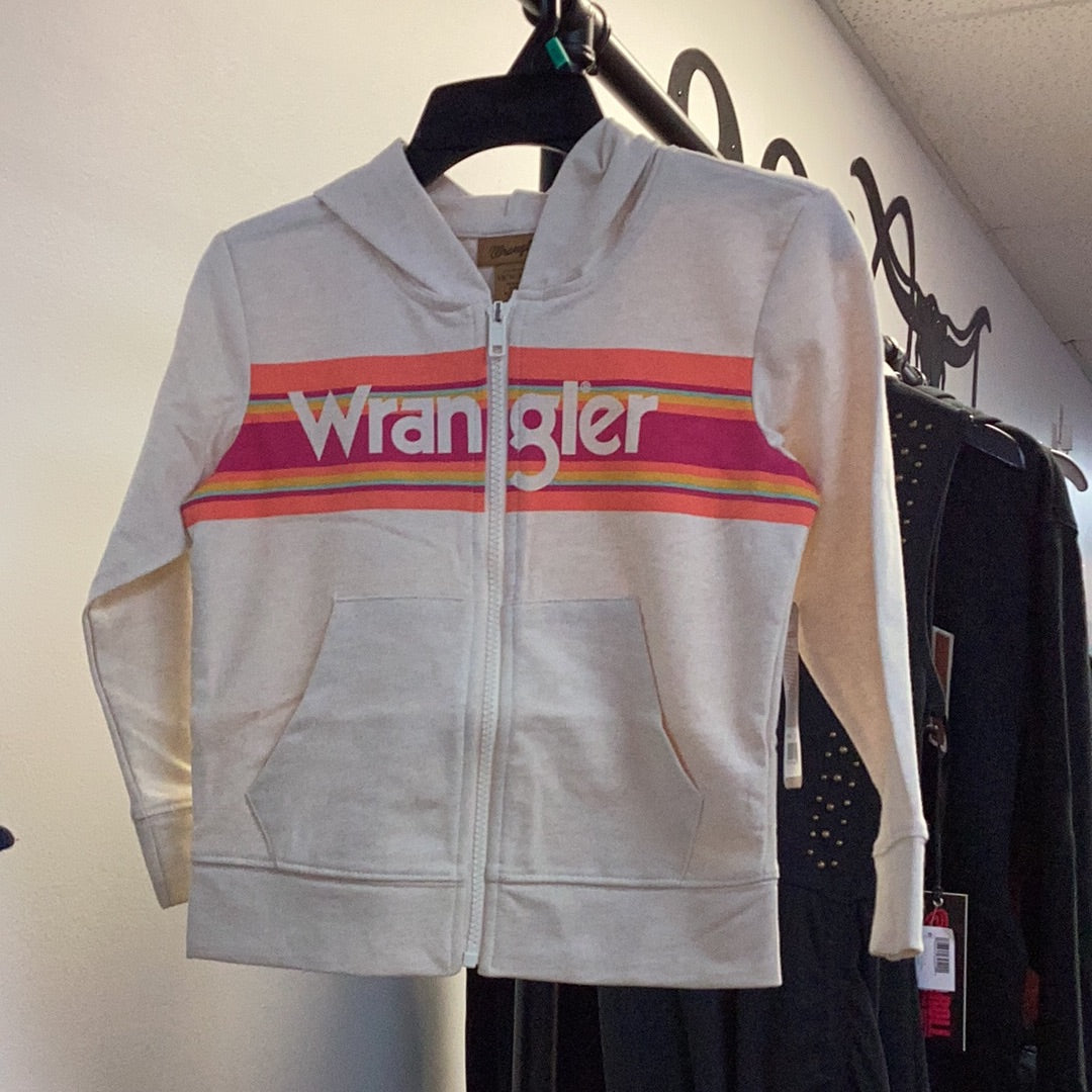 WRANGLER GIRLS LONG SLEEVE SWEATER ZIP LOGO