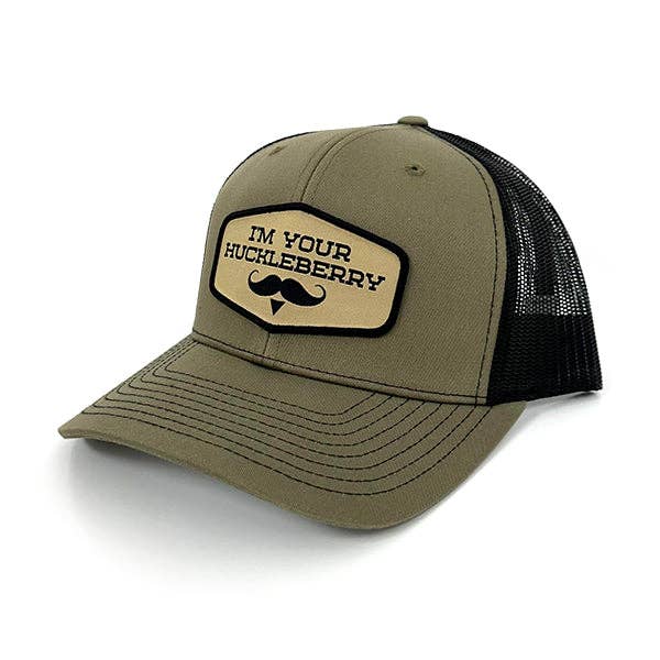 Shield Republic LLC - I’m your Huckleberry Woven Patch Hat: Curved Bill Snapback / Moss And Khaki