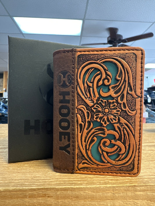 Hooey Hand Tooled Bifold Money Clip wallet