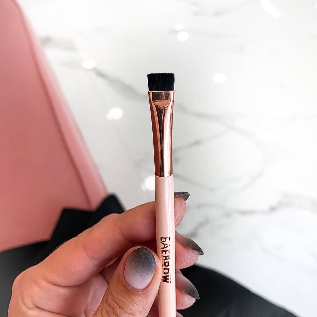 BAEBROW - DUAL ENDED BROW LINE BRUSH: Nude + Rose Gold