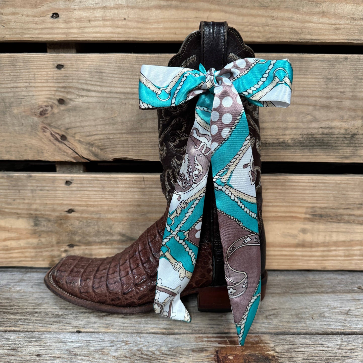 Rodeo Drive - Turquoise Western Skinny Mini Wild Rag Scarf / Cowgirl Necktie #TW327