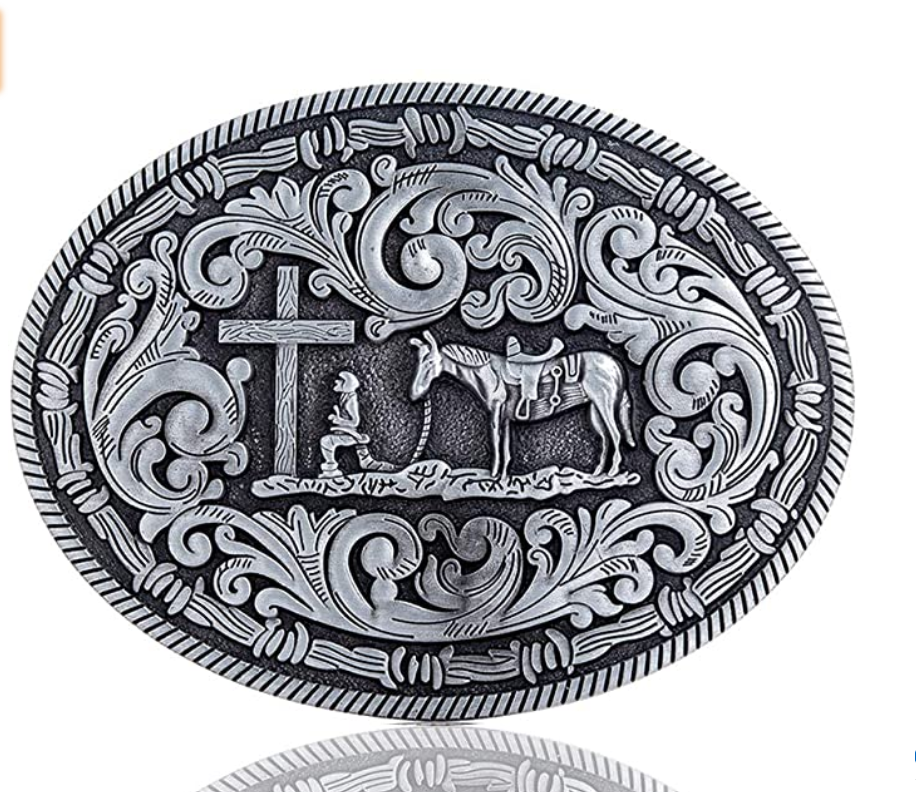 SimpleNGreat - Praying Cowboy Belt Buckle 1777: Bronze