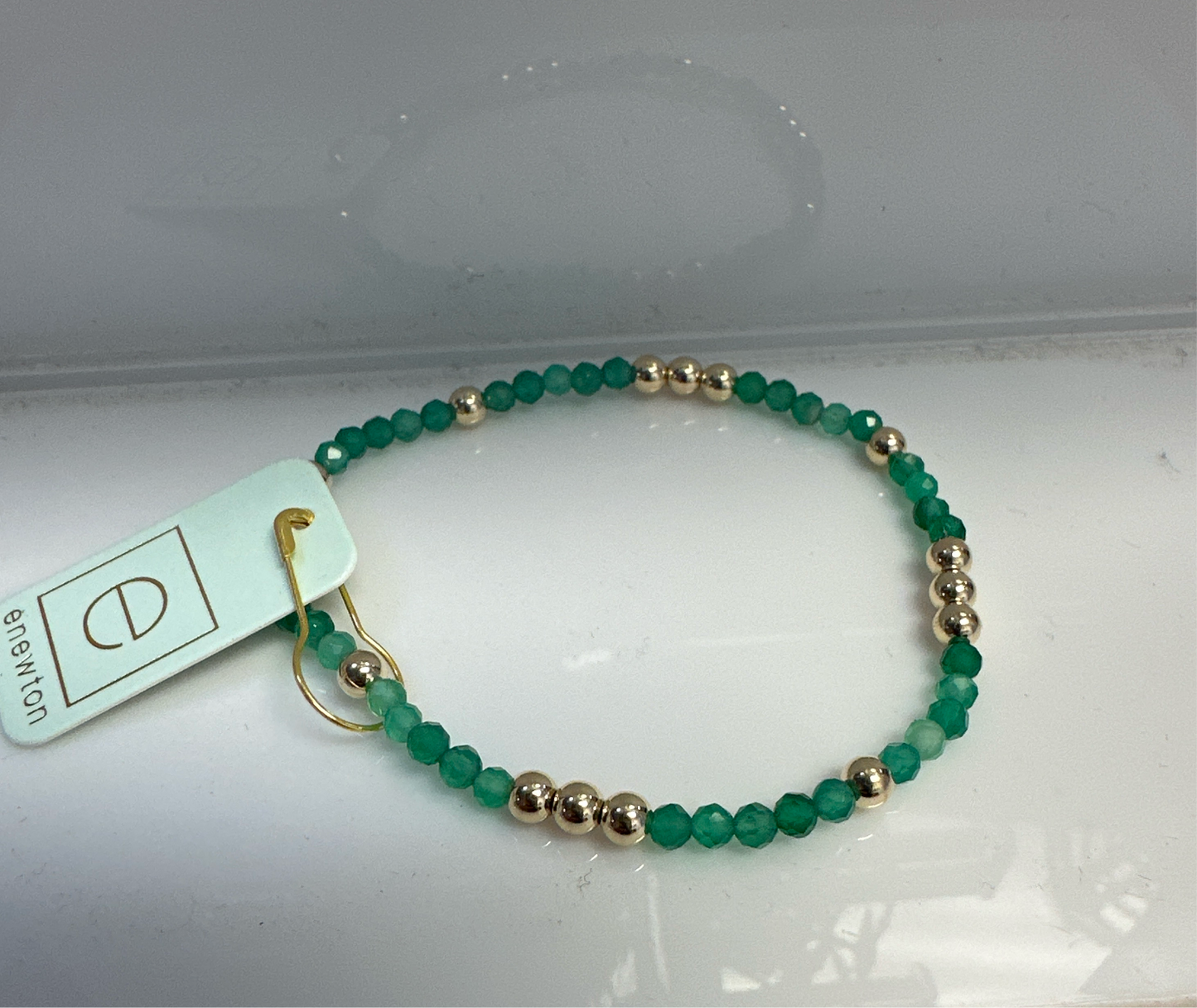 E NEWTON WORTHY PATTERN 3MM BEAD BRACELET