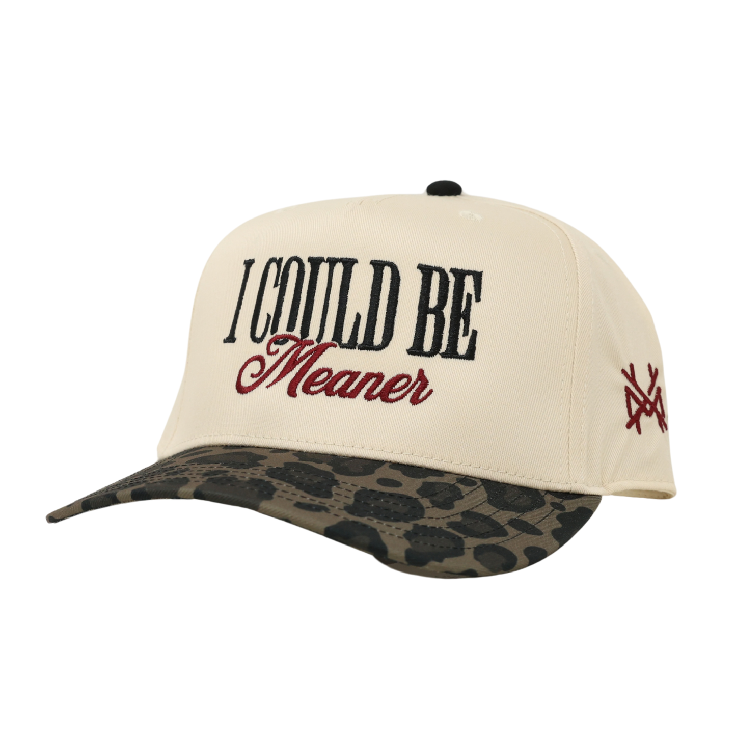 The Mad Hatter Co - I Could Be Meaner Trucker Hat: Retro Leopard/Natural
