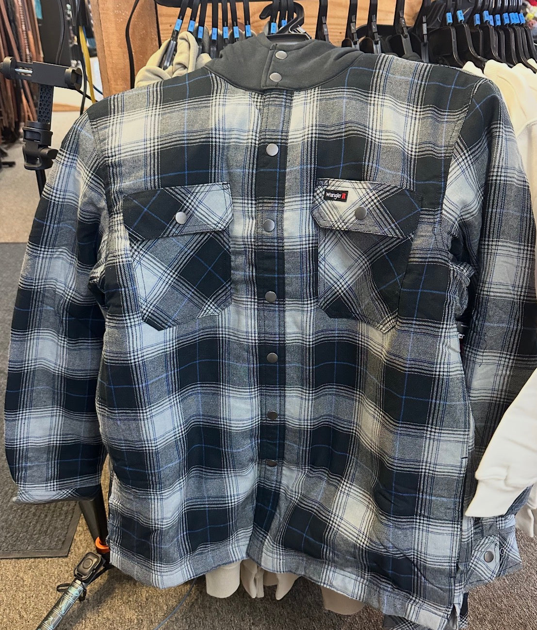 WRANGLER MENS RIGGS WORKWEAR HOODED FLANNEL JACKET