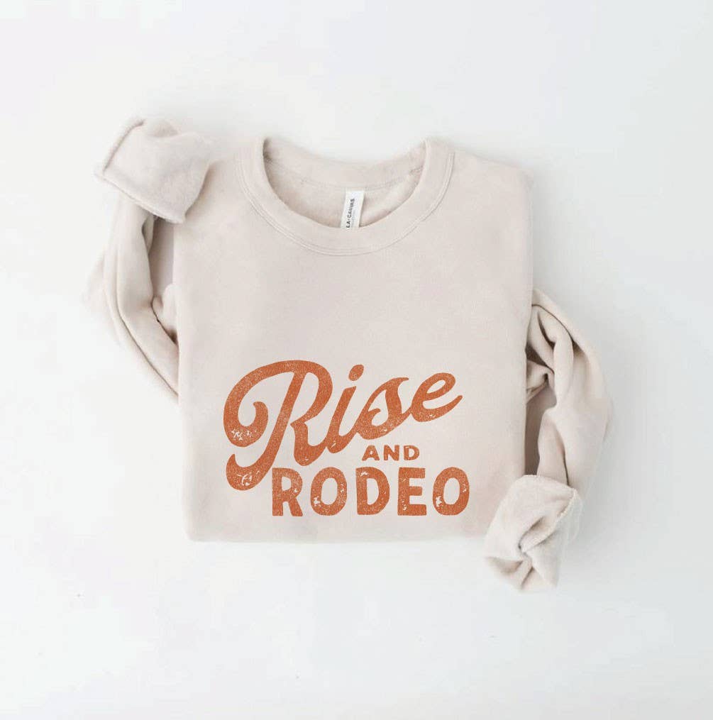 RISE AND RODEO Graphic Sweatshirt: XL / VINTAGE WHITE LONG SLEEVE