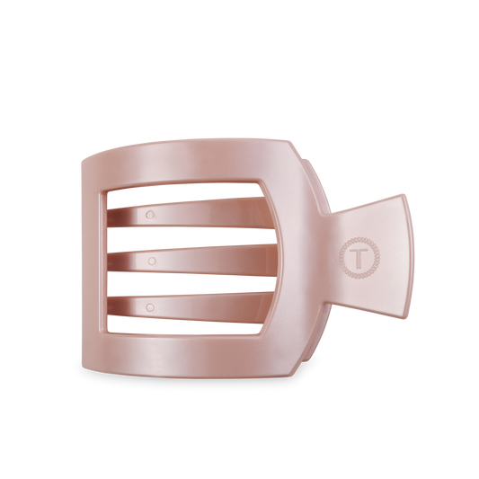 TELETIES - Square Flat Hair Clip | Large | Pearly Pink