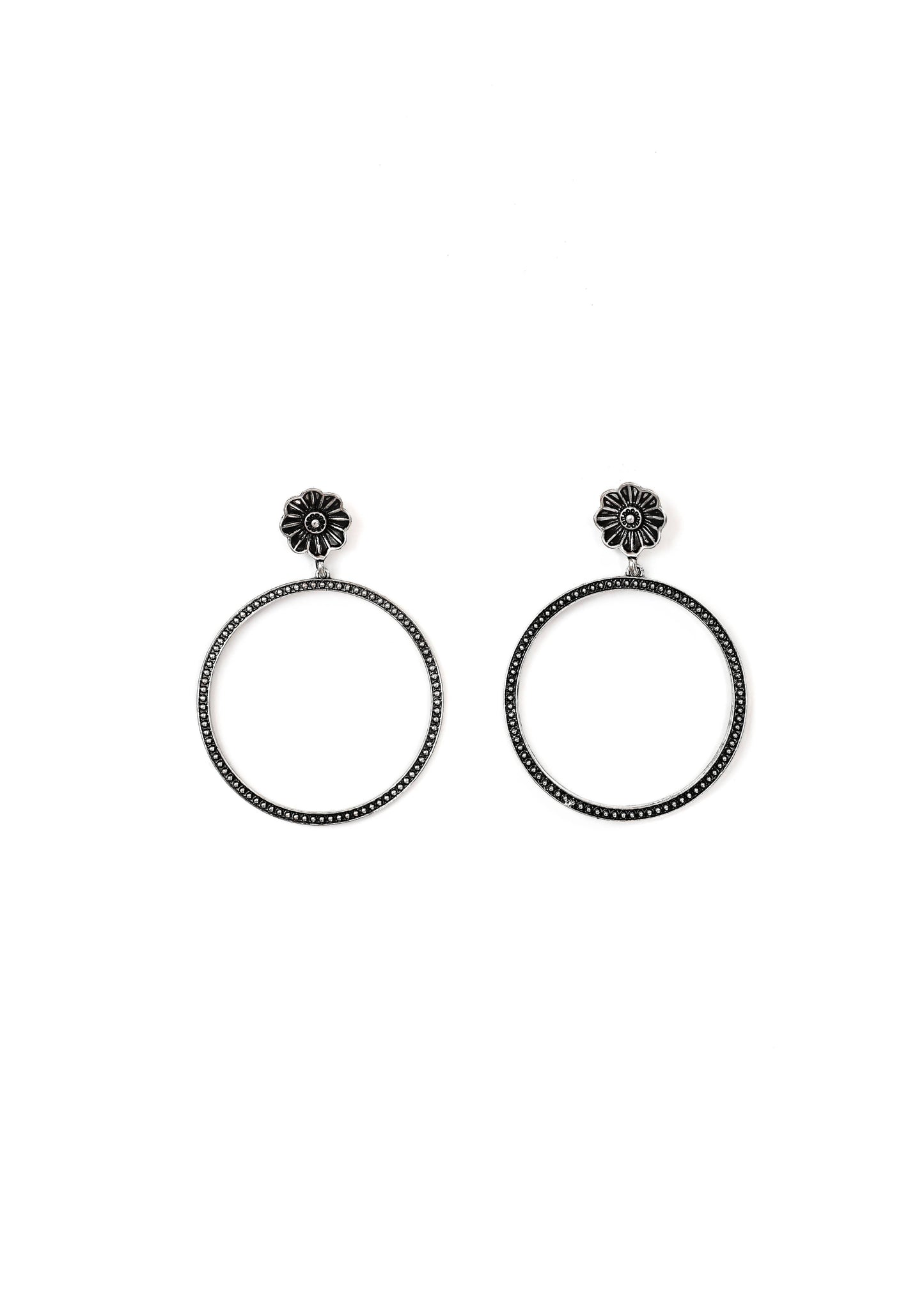 West & Co. - 4" Silver Wire Earring with Turquoise Charm