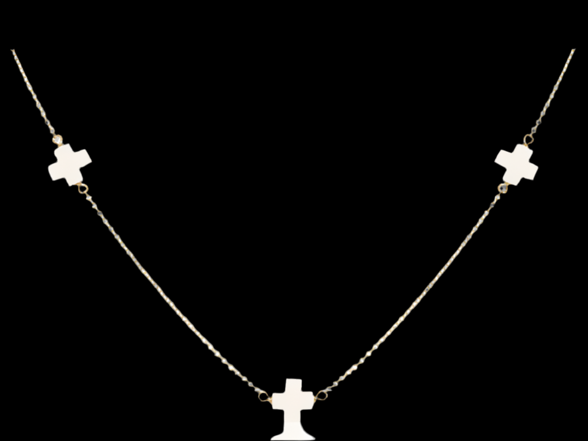 E NEWTON 17”CHOKER SIMPLICITY CHAIN GOLD-SIGNATURE CROSS