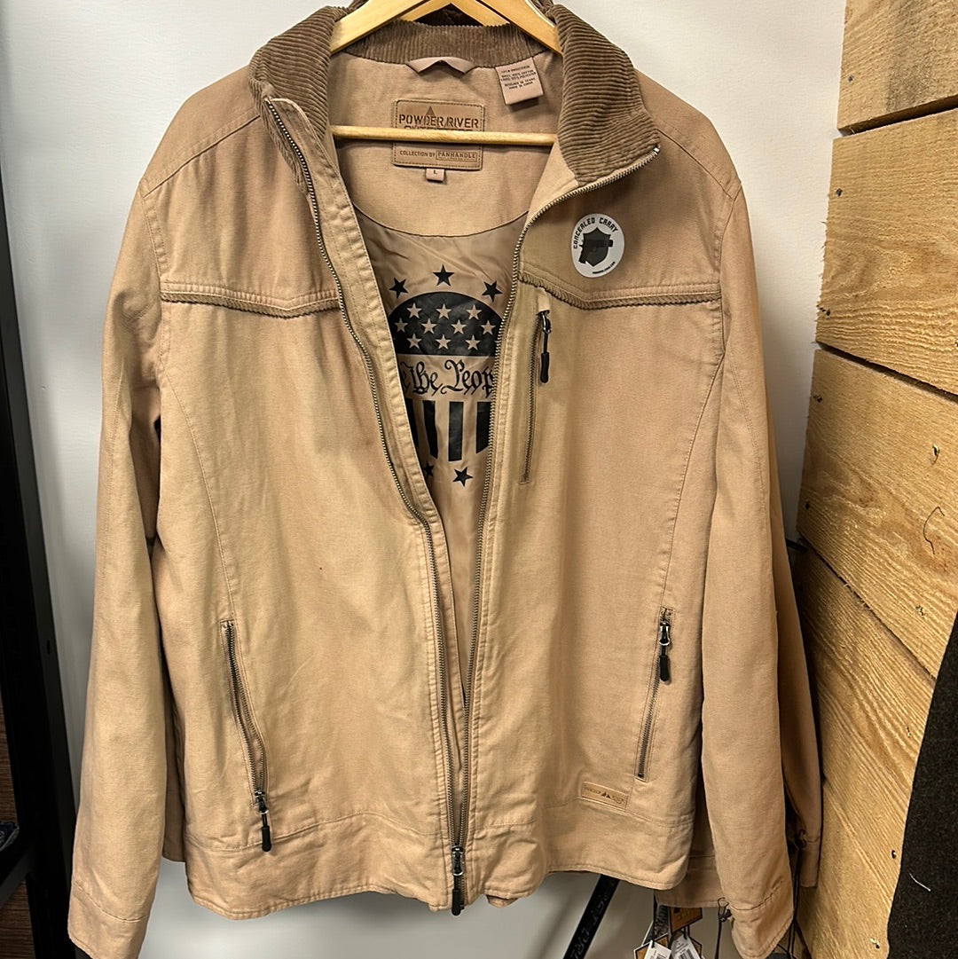 ROCK&ROLL DENIM MENS CONCEALED CARRY COTTON JACKET IN TAN