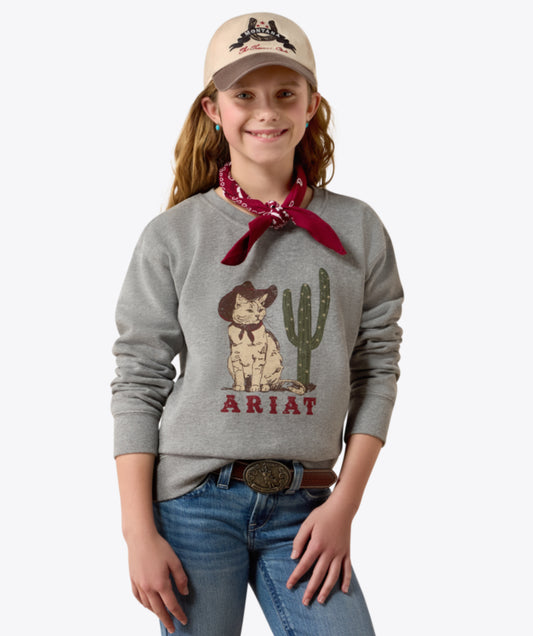 ARIAT GIRLS SASSY CAT SWEATSHIRT
