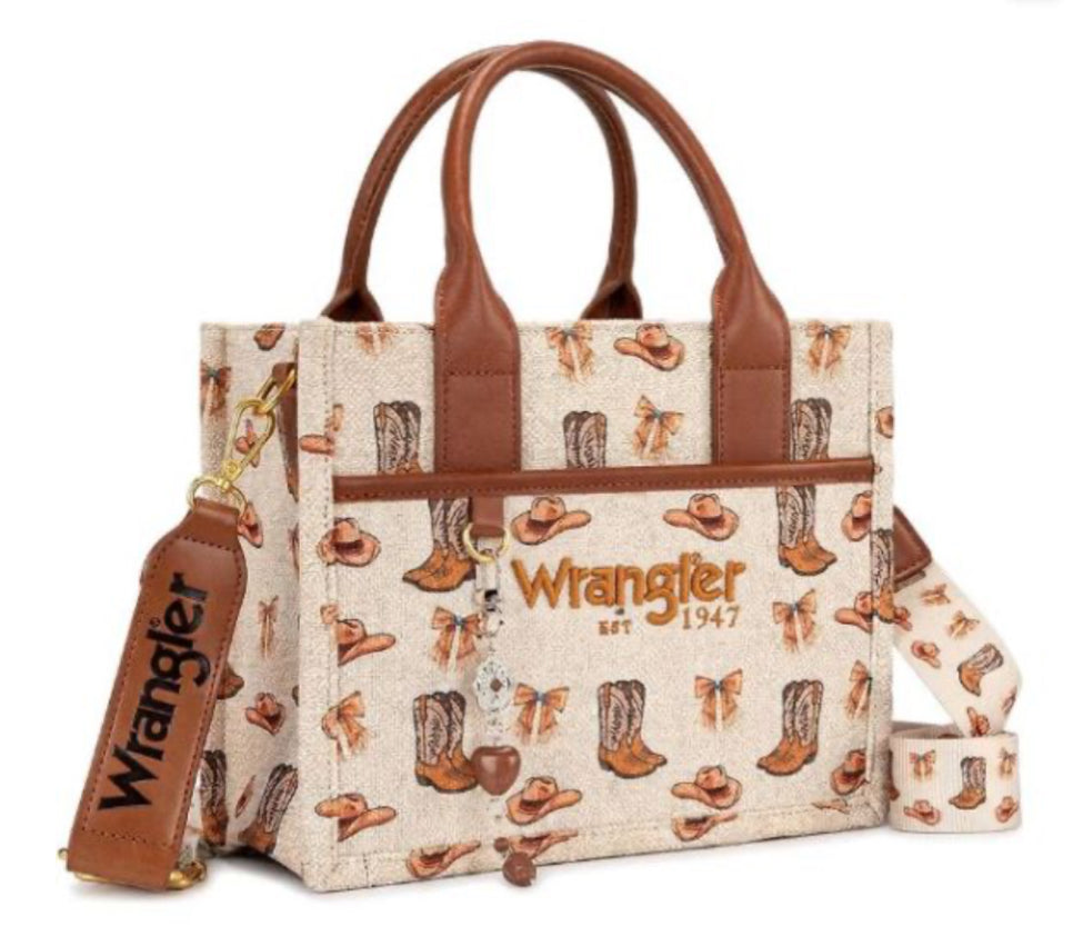 Wrangler Western Print Cowgirl Tote Bag/Crossbody