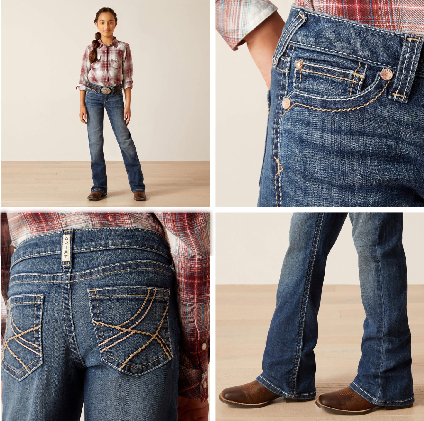 ARIAT GIRLS R.E.A.L. EVERLEE BOOT JEAN CHILL BLUE