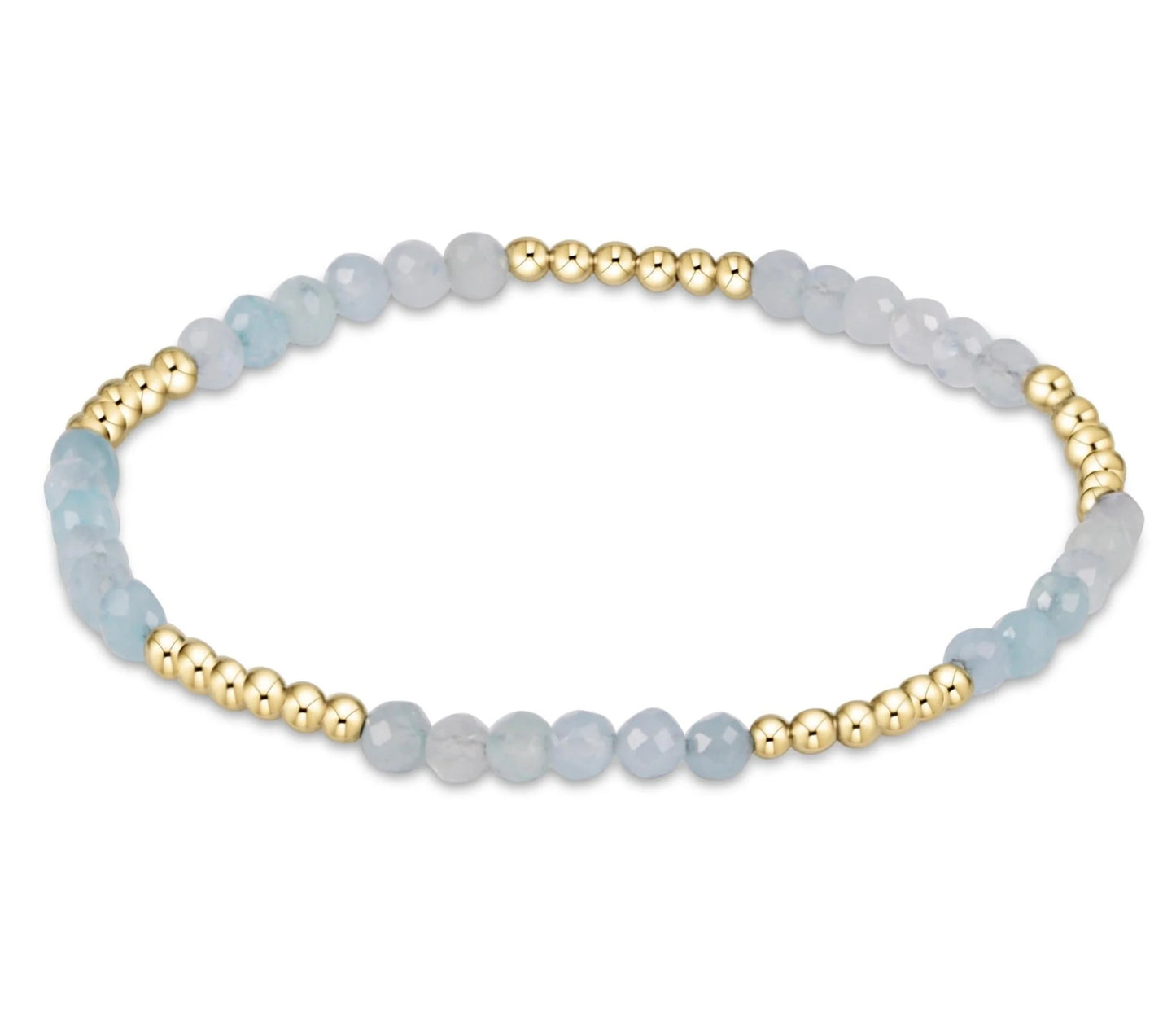 E NEWTON BLISSFUL PATTERN 2.5 MM BEAD BRACELET AQUAMARINE