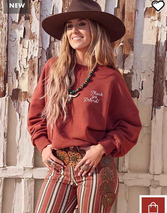 WRANGLER WOMENS CREW NECK LAINEY WILSON HENNA TOP