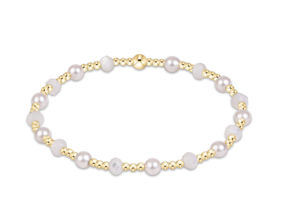 E NEWTON SINCERITY GEMSTONE AND PEARL 4MM BRACELET-MOTHER OF PEARL