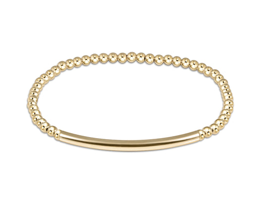 E NEWTON BLISS BAR SMOOTH GOLD 3MM BRACELET