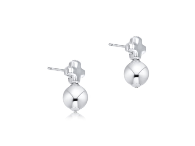 E NEWTON SIGNATURE CROSS SMALL STERLING STUD-CLASSIC STERLING