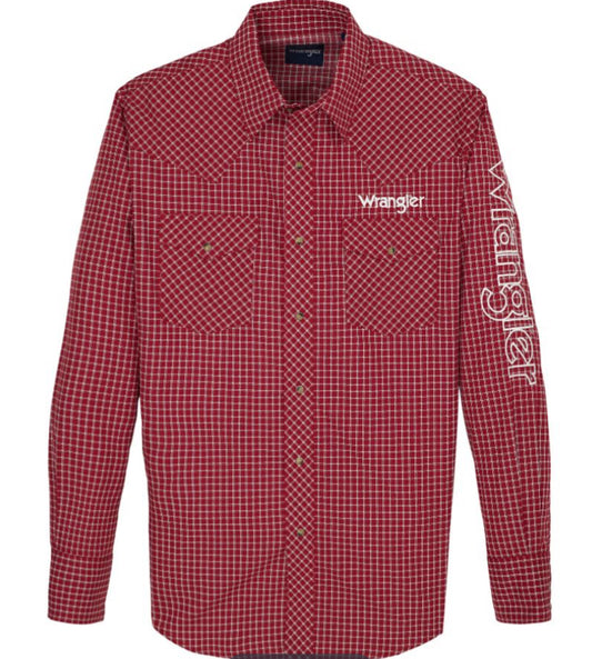 WRANGLER MENS LOGO LONG SLEEVE SHIRT