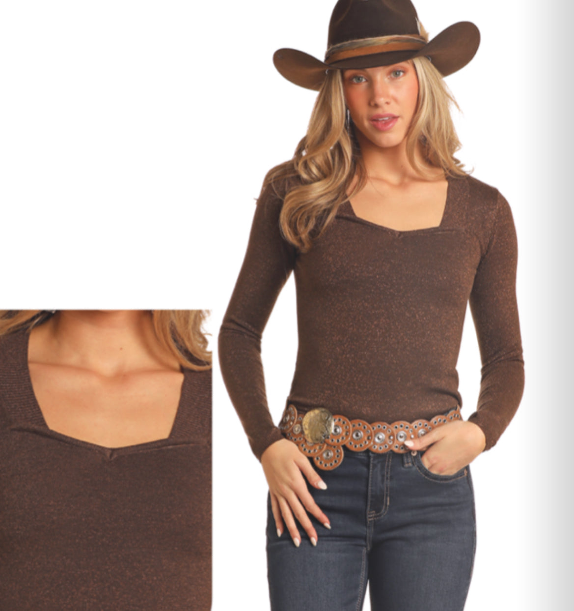 ROCK & ROLL DENIM SHIMMER SWEATER