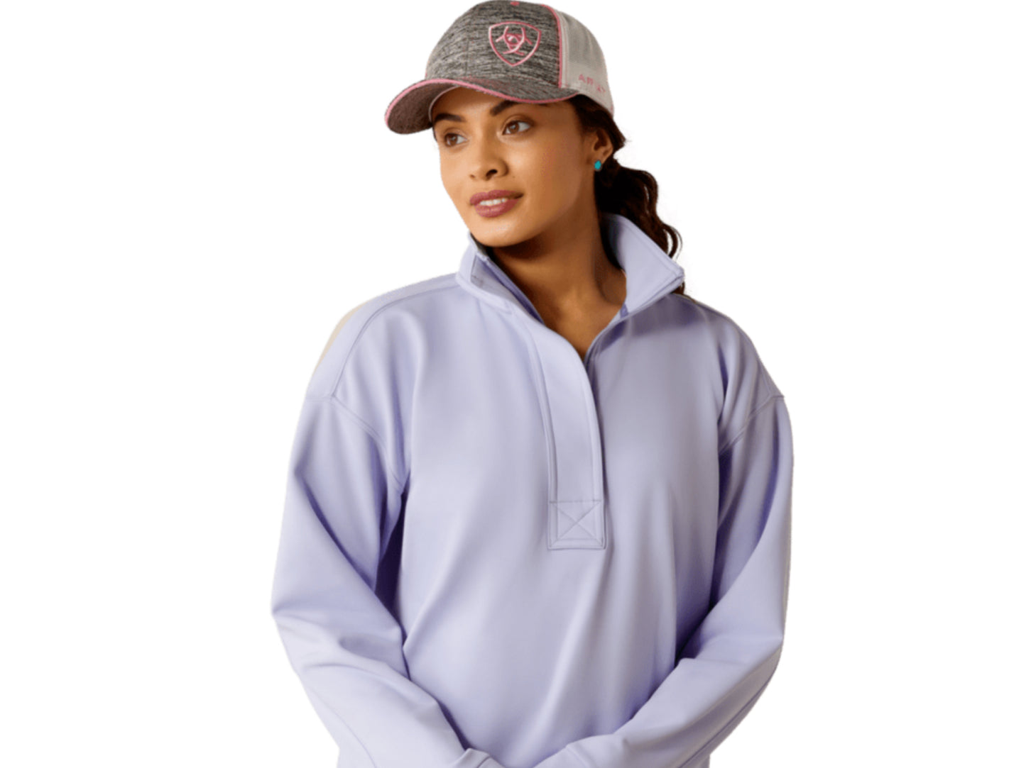 ARIAT WOMENS BREEZE LOGO 1/2 ZIP SWEATSHIRT