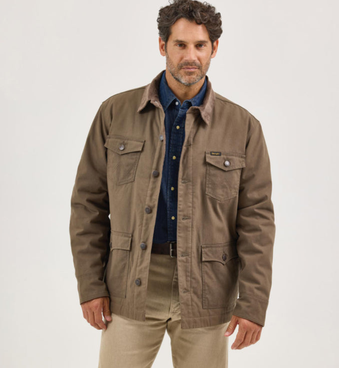 WRANGLER MENS WESTERN PRINT LINED BARN JACKET