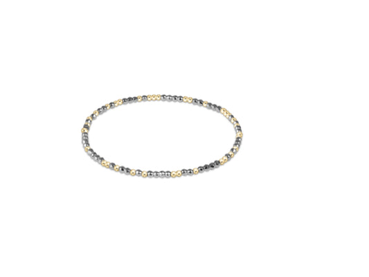 E NEWTON EXTENDS HOPE UNWRITTEN BRIGHT SILVER FACETED HEMATITE 2MM BEAD BRACELET