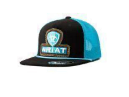 ARIAT TURQUOISE AND BLACK SUEDE ROPE CAP