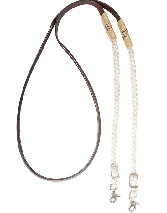 CASHEL 8’ ADJUSTABLE REINS WHITE BRAIDED ENDS