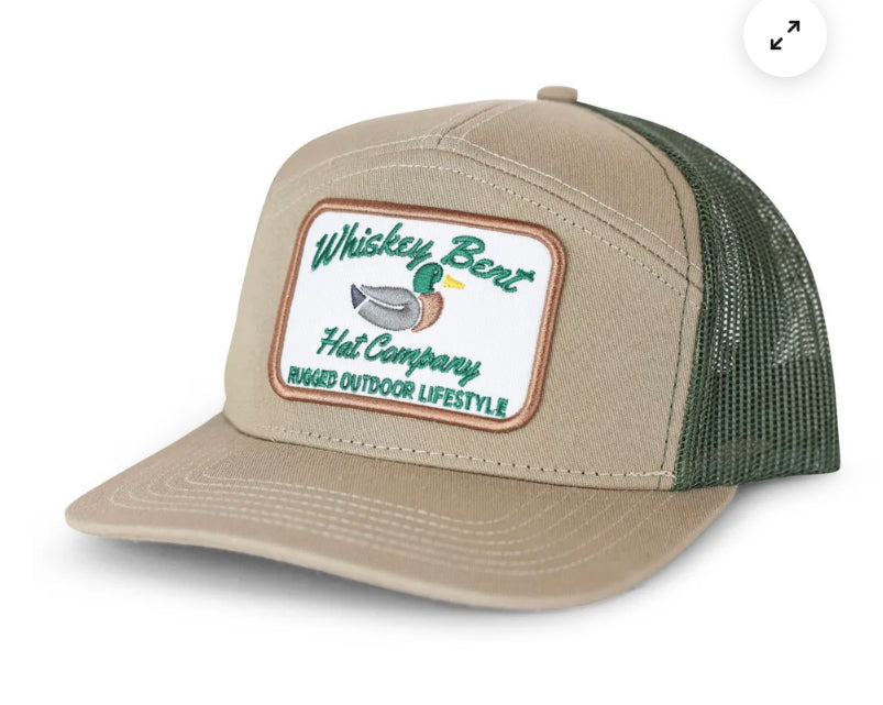 WHISKEY BENT HAT CO GREEN HEAD 7 PANEL CAP